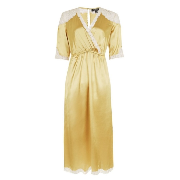 Topshop | Dresses | Topshop Lace Insert Satin Popover Midi Slip Dress |  Poshmark